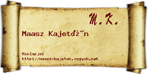 Maasz Kajetán névjegykártya